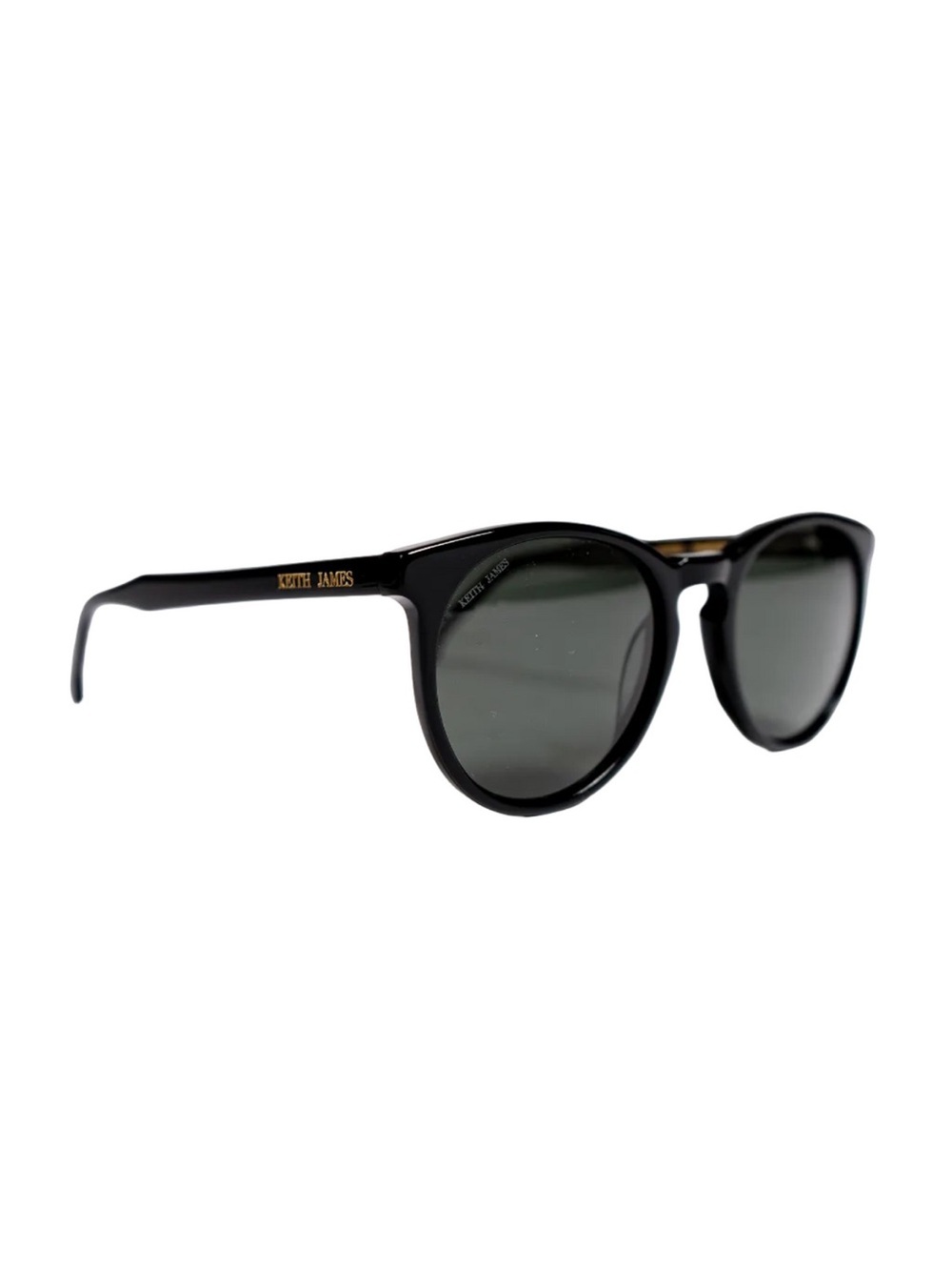 KEITH JAMES Moog Handmade in Italy Black Frames with Polarized Gray Lenses VGUC